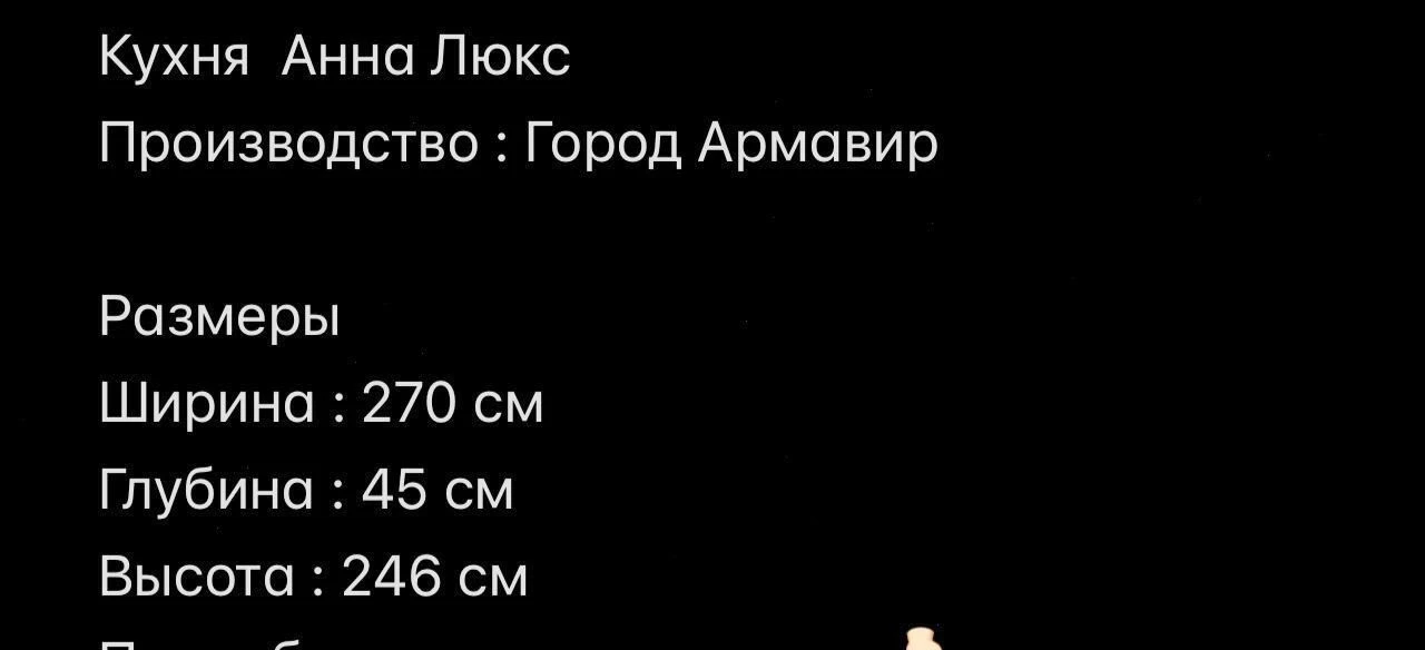 Прямая кухня Анна Люкс 270 см